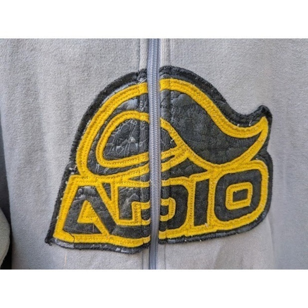 Vintage Y2K Adio Skateboarding Mens Zip Up Hoodie Size M Grunge Skater Spellout - Picture 2 of 10